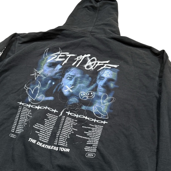 Set It Off Deathless Tour 2024 Rock Band Music Full Zip Hoodie Mens 2XL - Picture 6 of 9